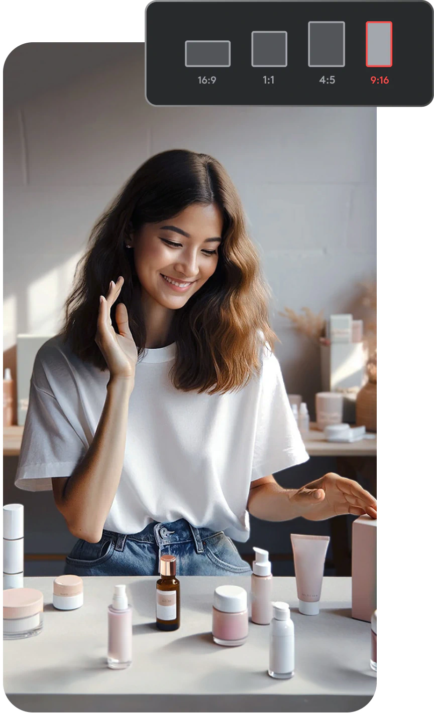 Use our Instagram video editor tools for the perfect aspect ratio