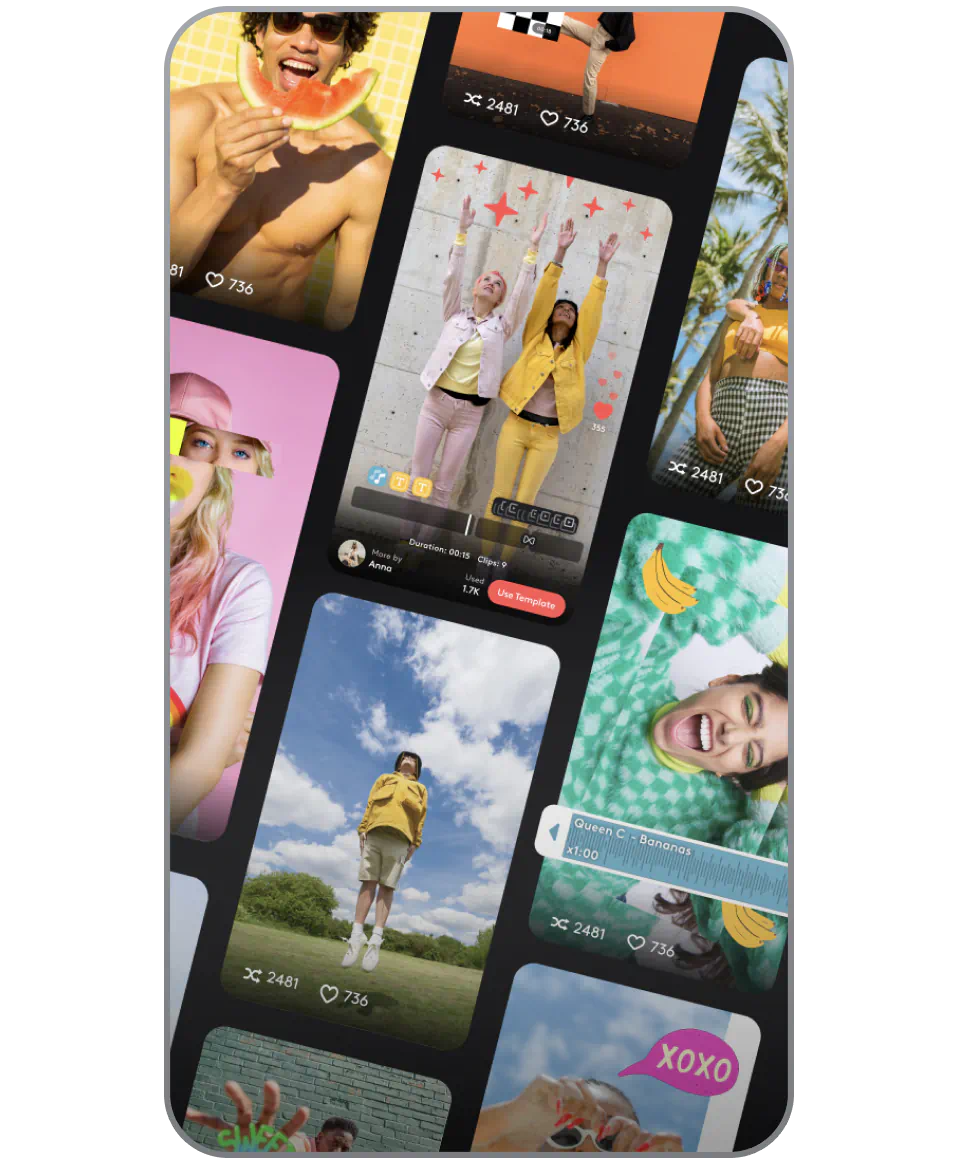 Find a trending TikTok template from our video editor
