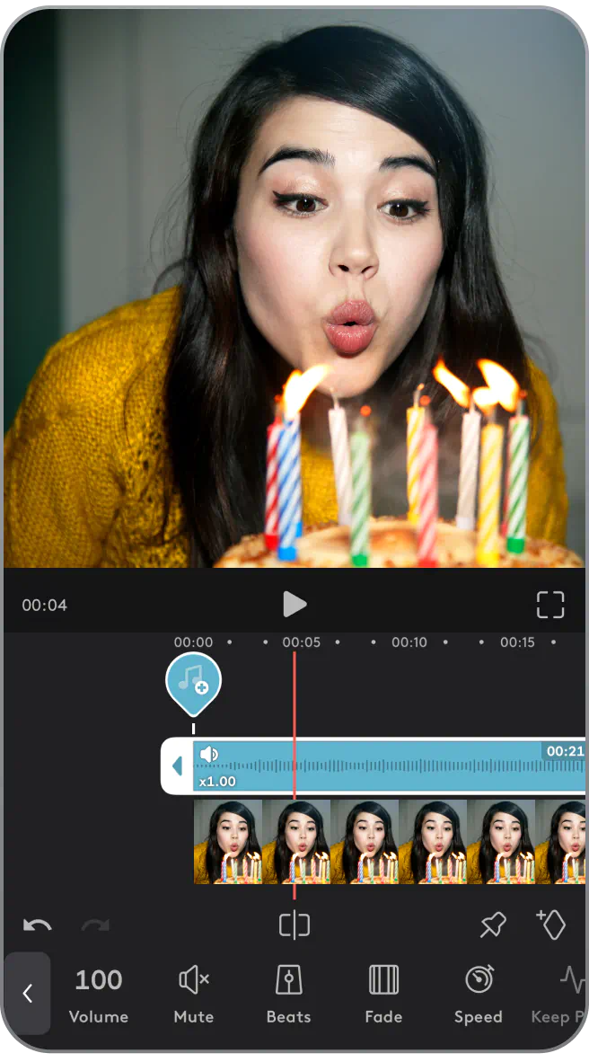 Use Videoleap app to make a birthday video