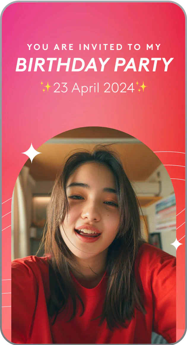 Create a birthday invitation with the birthday card video maker
