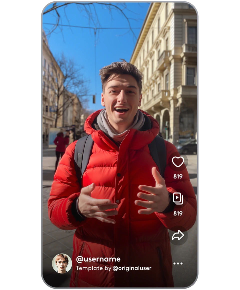 Create with AI templates for your video content