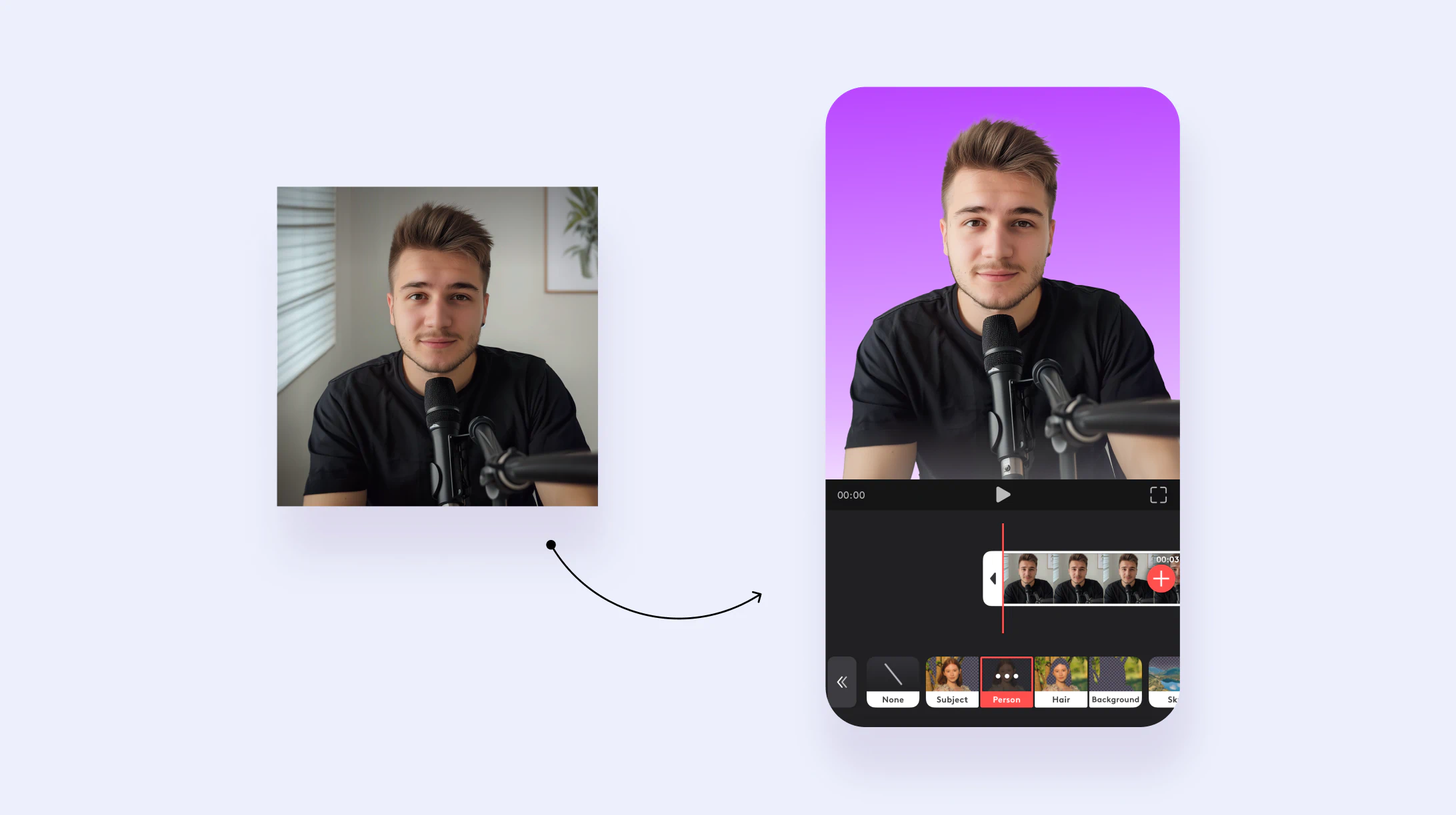 Perform a video cut-out on a smartphone